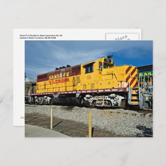Santa- Fe u. Southern´sdiesel-Nr. 93 Postkarte (Vorne/Hinten)