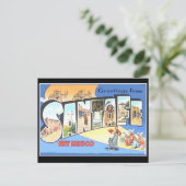 Santa Fe Vintage Travel Card Postkarte (Stehend Vorderseite)