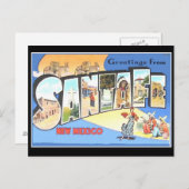 Santa Fe Vintage Travel Card Postkarte (Vorne/Hinten)