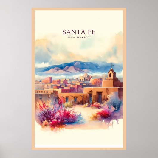 Santa Fe Watercolor Poster (Vorne)