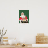 Santa-Feier-Grün-Hintergrund Poster (Küche)