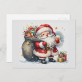 Santa Feiertagspostkarte (Vorne/Hinten)