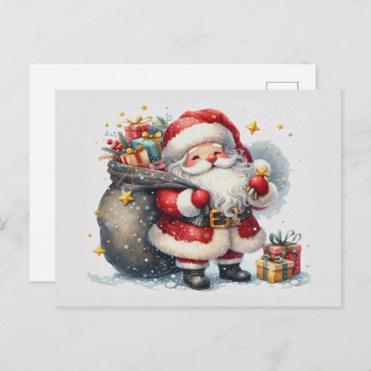 Santa Feiertagspostkarte (Vorne/Hinten)