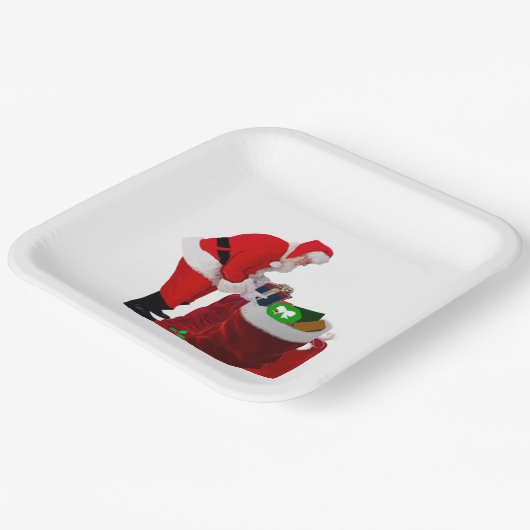 Santa Filling Geschenksackpapier Teller (Gewinkelt)