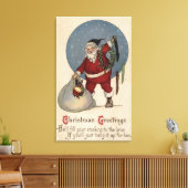 Santa Filling Strumpf bis Brim Leinwanddruck (Insitu (Wohnzimmer))