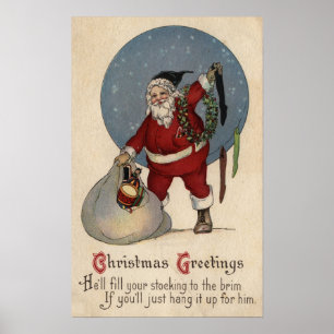 Santa Filling Strumpf bis Brim Poster