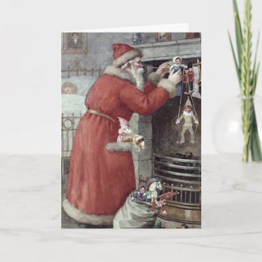 Santa Filling Strumpfs Feiertagskarte (Vorderseite)