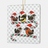 Santa Finches Keramikornament (Links)