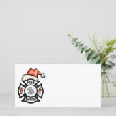 Santa Firefighter Feiertagskarte (Stehend Vorderseite)