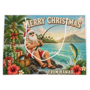Santa-Fischer-Shirt aus Hawaii Weihnachtsgeschenkt Große Geschenktüte