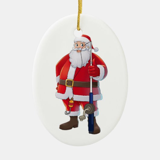 ***SANTA-FISCHEREI***-CHRISTMAS KERAMIKORNAMENT (Vorne)