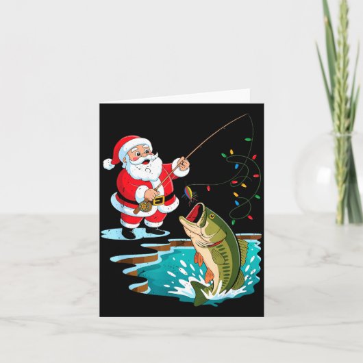 Santa Fishing Lure B Fish Christmas Pajamas Boy To Karte (Vorderseite)