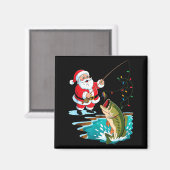 Santa Fishing Lure B Fish Christmas Pajamas Boy To Magnet (Vorderseite/Rückseite)