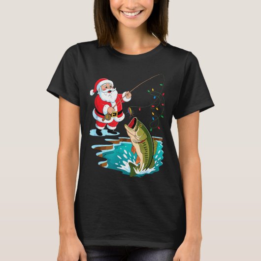 Santa Fishing Lure B Fish Christmas Pajamas Boy To T-Shirt (Vorderseite)