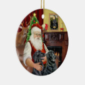 Santa - flaches Retriever Keramikornament (Rechts)