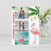 Santa Flamingo 3 FOTO Tropical Beach Weihnachten (Stehend Vorderseite)