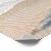 Santa Flamingo am Strand Poster (Ecke)