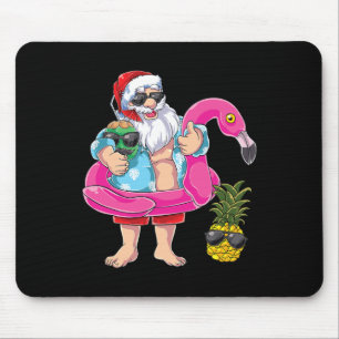 Santa Flamingo Ananas Strand Feiertage Weihnachten Mousepad