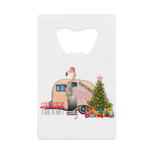 Santa-Flamingo-Anhänger Geldbeutel Flaschenöffner