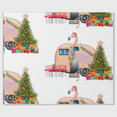 Santa-Flamingo-Anhänger Geschenkpapier (Flach)