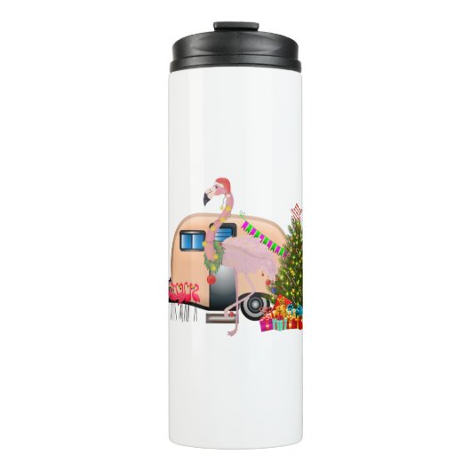 Santa-Flamingo-Anhänger Thermosbecher (Vorderseite)