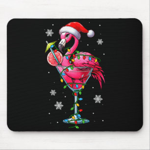 Santa Flamingo Auf Schwanz Gles Weihnachten Bunte Mousepad