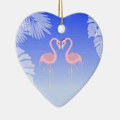 Santa Flamingo Beach Liebe Weihnachtsfeier Keramik Ornament (Rechts)