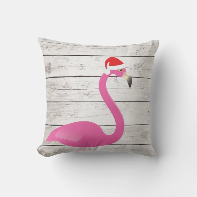 Santa Flamingo Beach Zeichen Außengebirge Kissen (Vorderseite)