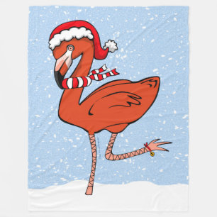 Santa-Flamingo-Flanelldecke Fleecedecke