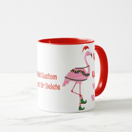 Santa Flamingo Floatie Funny Christmas Summer Tasse (VorderseiteRechts)