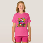 Santa Flamingo Holiday T-Shirt für tropische Weihn (Vorne ganz)