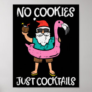 Santa Flamingo Keine Kekse Nur Schwänze Weihnachte Poster