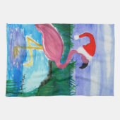Santa Flamingo Kunst Küchentuch (Horizontal)