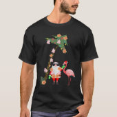 Santa Flamingo Palm Tree Funny Floral Retro Hawaii T-Shirt (Vorderseite)