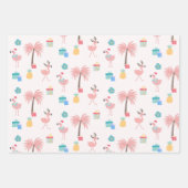Santa Flamingo Pattern Fun Pink Tropisches Weihnac Geschenkpapier Set (Vorderseite)