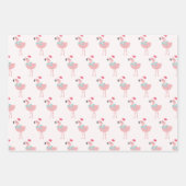 Santa Flamingo Pattern Fun Pink Tropisches Weihnac Geschenkpapier Set (Vorderseite)