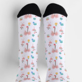 Santa Flamingo Pattern Fun Tropical Weihnachten Socken (Oben)