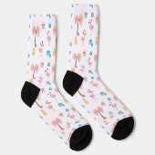 Santa Flamingo Pattern Fun Tropical Weihnachten Socken (Rechts)