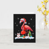 Santa Flamingo Playing Bowling Xmas Player Lover K Karte (Gelbe Blume)