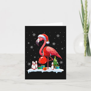 Santa Flamingo Playing Bowling Xmas Player Lover K Karte