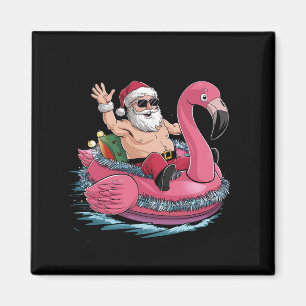 Santa-Flamingo-Schwimmhilfe-Weihnachten-im-Juli-So Magnet