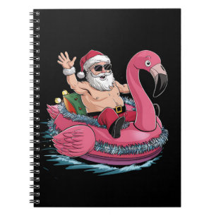 Santa-Flamingo-Schwimmhilfe-Weihnachten-im-Juli-So Notizblock