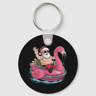 Santa Flamingo Schwimmhilfe Weihnachten im Juli So Schlüsselanhänger