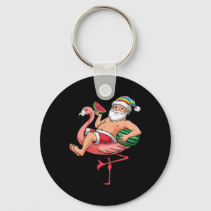 Santa Flamingo Schwimmhilfe Weihnachten im Juli Wa Schlüsselanhänger