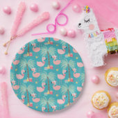 Santa Flamingo's - Fun Aqua Tropical Weihnachten Pappteller (Party)