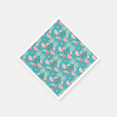 Santa Flamingo's - Fun Aqua Tropical Weihnachten Serviette (Ecke)