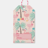 Santa Flamingo's - Fun Pink Tropical Weihnachten Geschenkanhänger (Vorderseite)