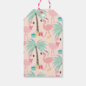 Santa Flamingo's - Fun Pink Tropical Weihnachten Geschenkanhänger (Rückseite)