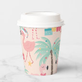Santa Flamingo's - Fun Pink Tropical Weihnachten Pappbecher (Vorderseite)
