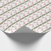 Santa-Flamingos und Muscheln Geschenkpapier (Ecke)